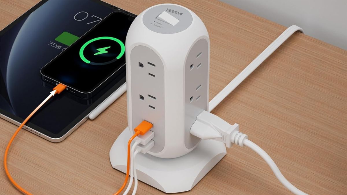 TESSAN Tower Power Strip: A Compact Charging Solution for Busy Workspaces
