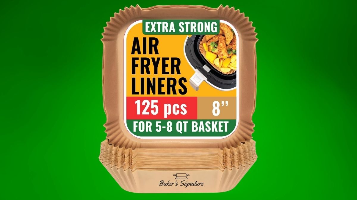 Baker's Signature Air Fryer Paper Liners (125pcs, 8 inch Square, 5–8 qt)
