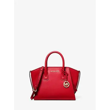 Michael Kors Avril Small Leather Top-Zip Satchel Red One Size