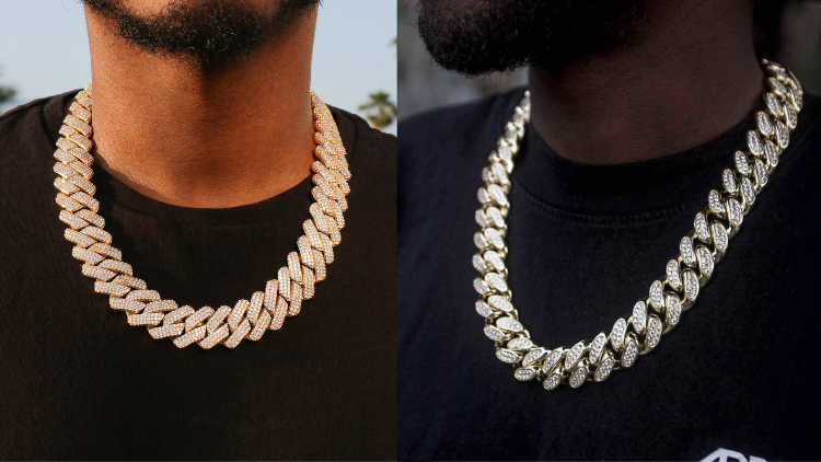 GLD 19mm Diamond Prong Cuban Chain in Yellow Gold: The Ultimate Iced-Out Statement Piece