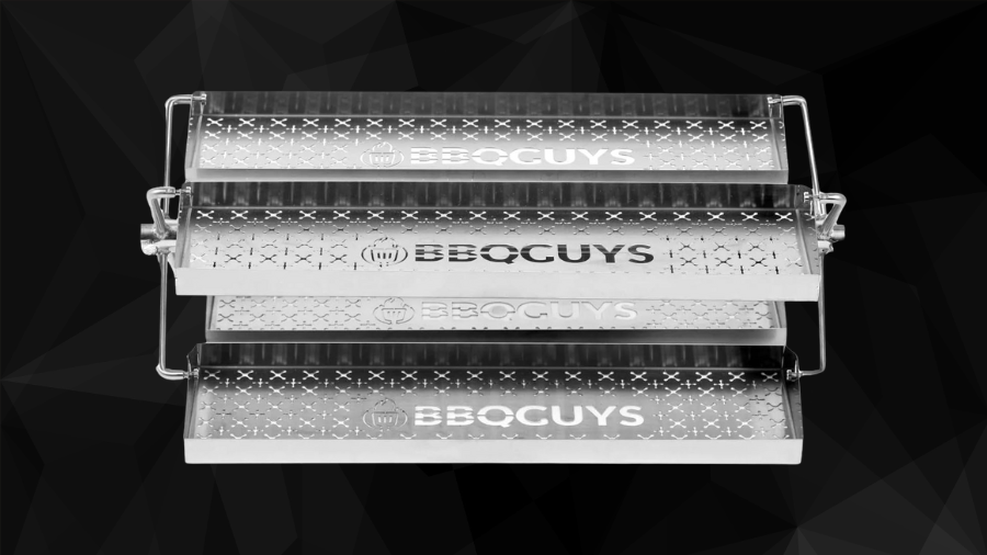 BBQGuys Signature Rib Rotisserie Rotating BBQ Grill Trays: The Ultimate Grilling Companion