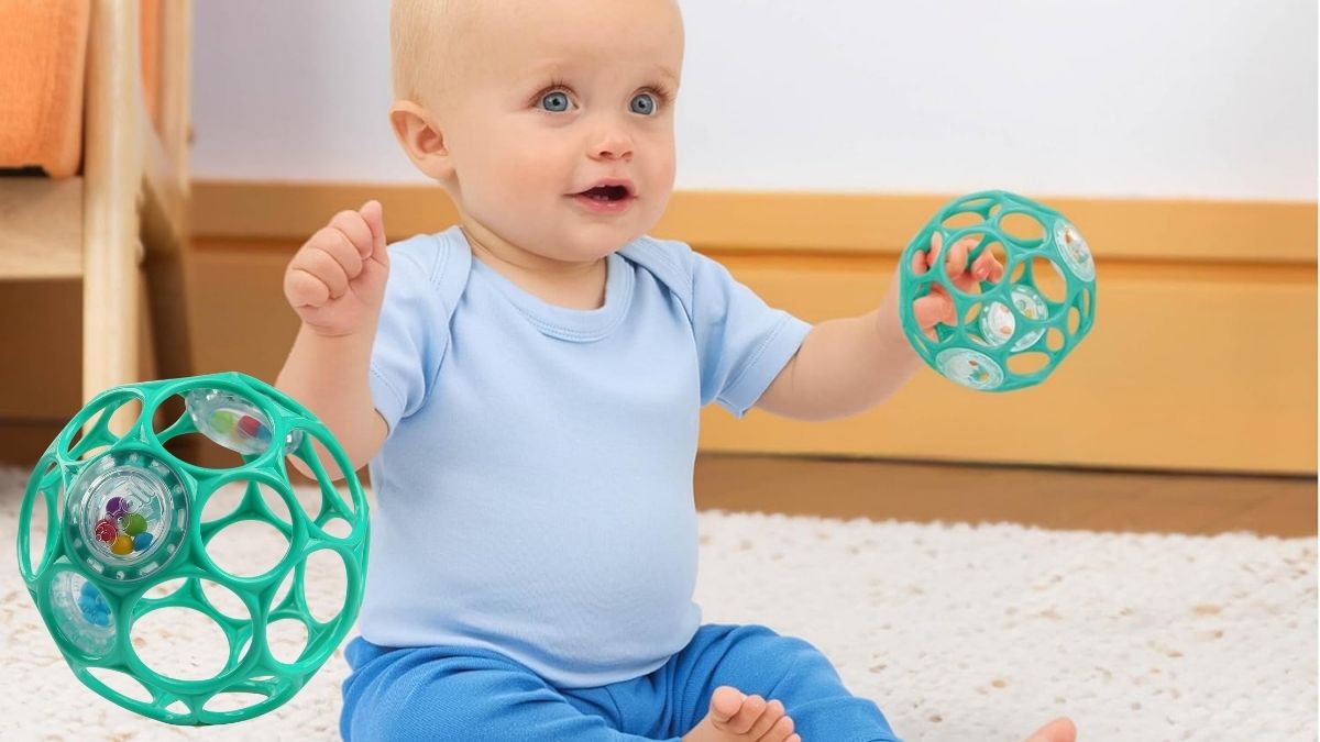 Bright Starts Oball Easy-Grasp Rattle: A Smart First Toy for Grasping and Sensory Play
