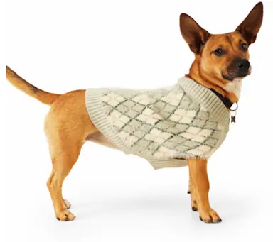 Merry Makings Mint Argyle Sweater for Cats and Dogs