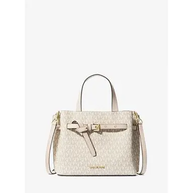 Michael Kors Emilia Small Logo Satchel Natural One Size