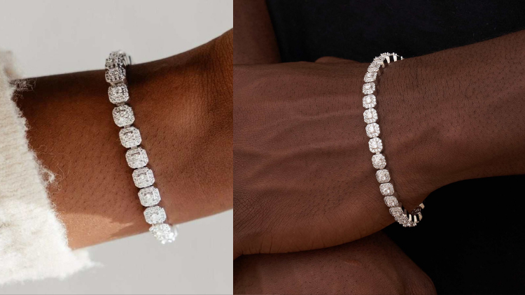 GLD's Iced Mini Clustered Tennis Bracelet: Luxury Yellow Gold Statement Piece