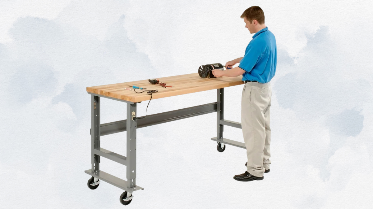 Elevate Your Workspace: Global Industrial Adjustable Height Maple Butcher Block Workbench