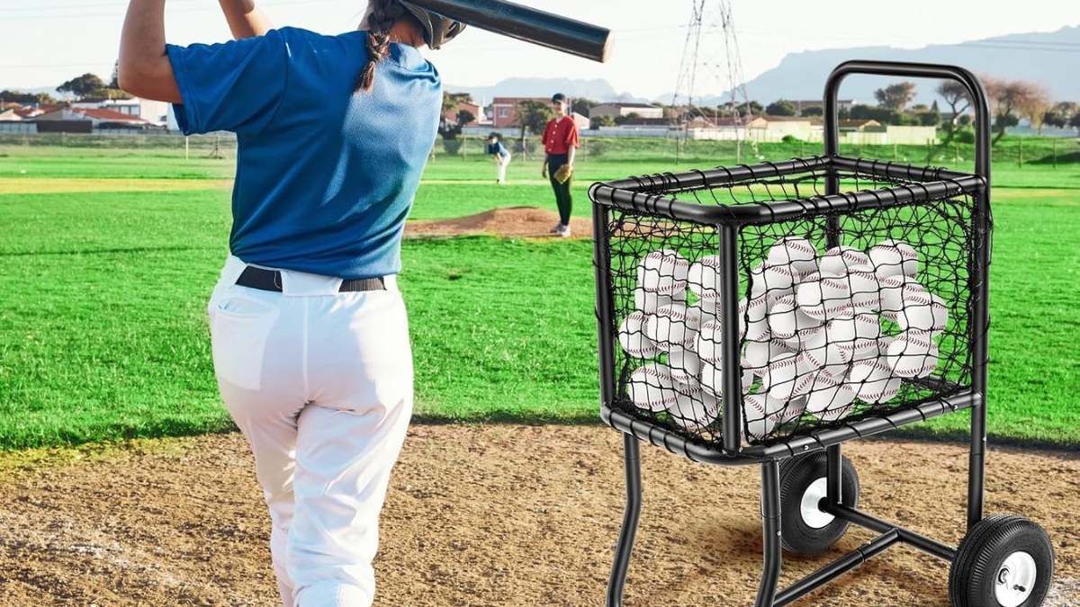 The Vercraft Sports Baseball Cart with Wheels Keeps Practice Balls Right at Your Side