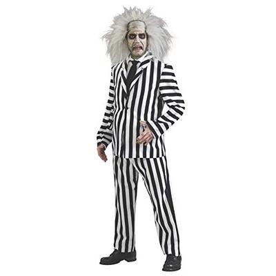 Beetlejuice Deluxe Costume, Black/White, Standard