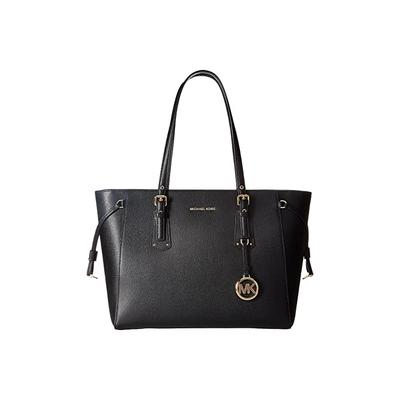 MICHAEL Michael Kors Voyager Medium Top Zip Tote (Black) Tote Handbags