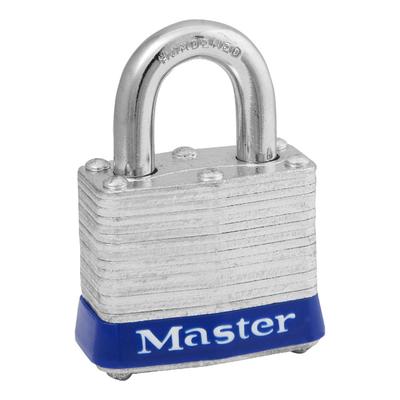 Master Lock #3 Universal Pinned Steel Laminated Padlock, Silver metallic