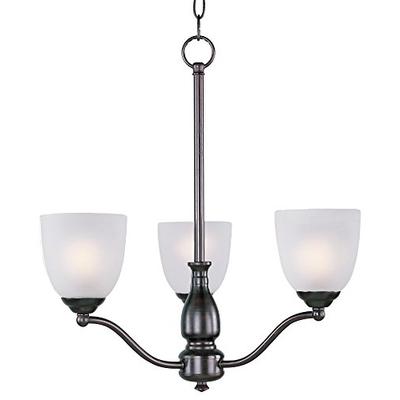 Maxim 10064FTOI Stefan 3-Light Chandelier, Oil Rubbed Bronze Finish, Frosted Glass, MB Incandescent