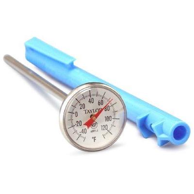 Taylor Precision Bi-Therm Standard Grade Instant Read Bi Metal Thermometer, 5" Stem, 1" Dial, -40 to