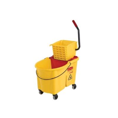 Hampers & Carts 44 Qt. Yellow WaveBrake Side Press Mop Bucket and Wringer Combo FG618688YEL