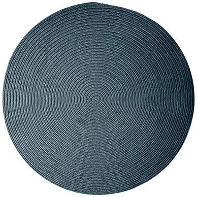 Boca Raton Polypropylene Braided Round Rug, 8-Feet, Lake Blue