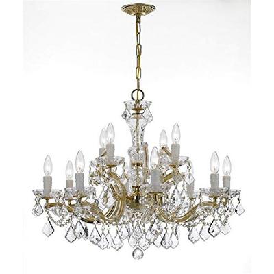Crystorama 4479-GD-CL-S Crystal Chandelier from Maria Theresa collection in Gold, Champ, Gld Leaffin