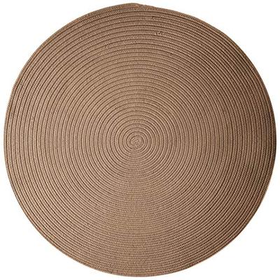 Boca Raton Polypropylene Braided Round Rug, 6-Feet, Cashew