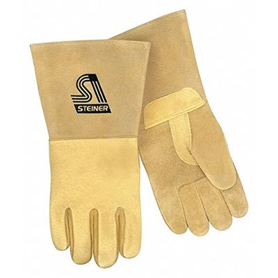 Steiner P750-X MIG Gloves, Tan Reversed Grain Pigskin Palm, Foam Lined Back, 5-Inch Cuff, Extra Larg