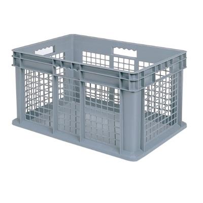Akro-Mils 37672 24-Inch by 16-Inch by 12-Inch Straight Wall Container Tote with Mesh Sides and Solid