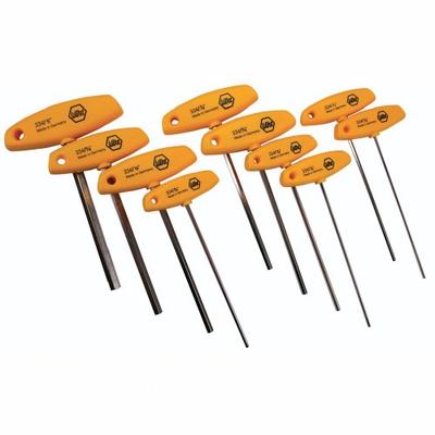 Wiha 33492 Hex Driver T-Handle, Inch Sizes 3/32-3/8, 10 Piece