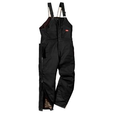 Dickies Men's Big-Tall Premium Insulated Duck Bib All, Black, Medium/Tall