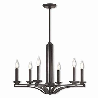 Livex Lighting 40056-07 Trumbull Bronze 6 Light Chandelier