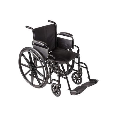 Dmi Transport Chair Travel Wheelchair with Solid Steel Construction, Padded Removable Armrests - Bla