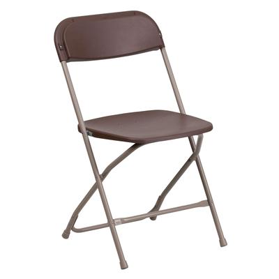 Flash Furniture HERCULES Series 800 lb. Capacity Premium Brown Plastic Folding Chair, LE-L-3-BROWN-G