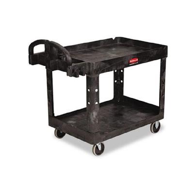 Utility Carts: Rubbermaid Commercial Products Service Carts Heavy Duty Black 2-Shelf Utility Cart wi