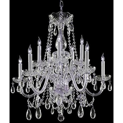 Crystorama 1130-CH-CL-SAQ Crystal Five Light Chandeliers from Traditional Crystal collection in Chro
