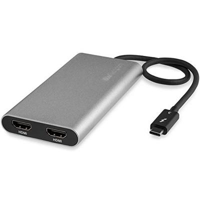 StarTech.com Thunderbolt 3 to Dual HDMI Adapter- 4K 60Hz - Mac and Windows Compatible - USB C Adapte