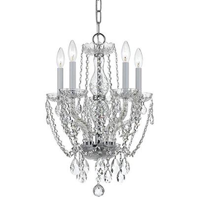 Crystorama Traditional Crystal 5-Light Chrome/Crystal Chandelier - Polished Chrome