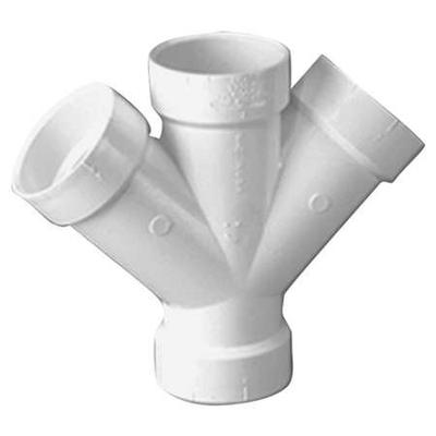 4" x 4" x 2" x 2" Hub PVC DWV Double Reducing Wye