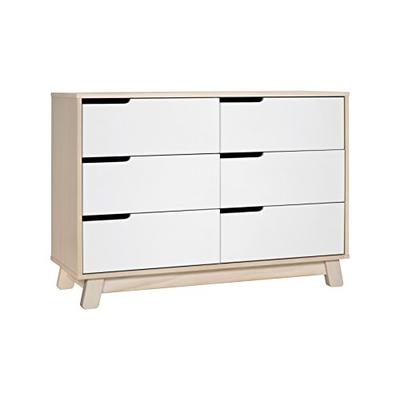 Babyletto Hudson 6-Drawer Assembled Double Dresser, Washed Natural / White