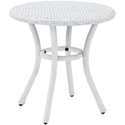 Crosley Furniture Palm Harbor Outdoor Wicker Round Side Table - White