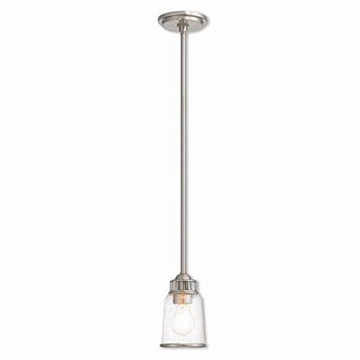 Livex Lighting 40021-91 Lawrenceville 1 Light Mini Pendant Brushed Nickel