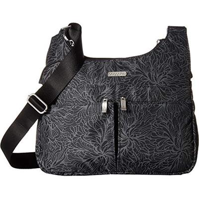 Baggallini Cross Over Crossbody with RFID, midnight blossom