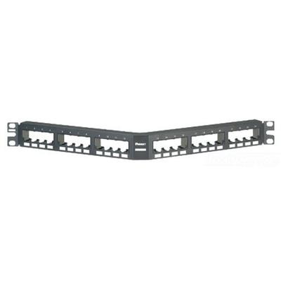Panduit CPPA24FMWBLY Angled 24-Port Flush-Mount Patch Panel, Black