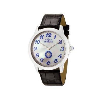 Invicta Men's Invicta II White Mother Of Pearl Dial Black Leather Watch