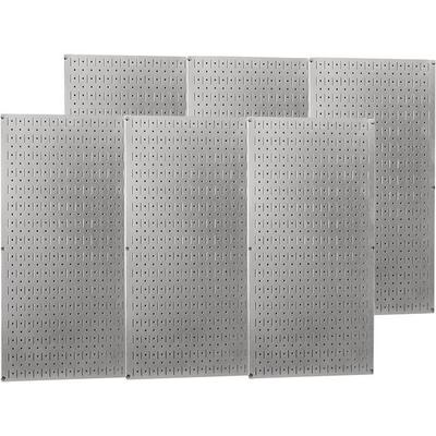 Williams Wall Control Industrial Metal Pegboard - Galvanized Metal, Six 16 Inch x 32 Inch Panels, Mo
