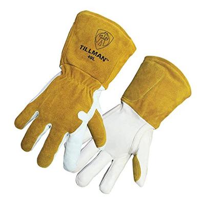 Tillman 49 Mig Welder Gloves Insulated Grain Goatskin/Cowide Split, La