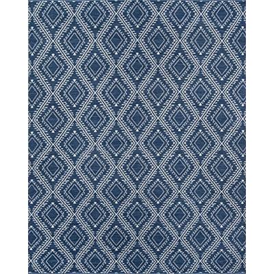 Erin Gates Easton Collection Pleasant Indoor Outdoor Hand Woven Area Rug 7'6" X 9'6", Navy Blue