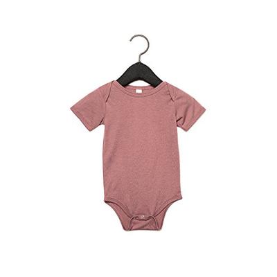 Bella + Canvas Infant Triblend Short-Sleeve One-Piece, 12-18MOS, Mauve Triblend