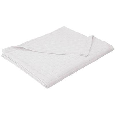 Superior King Blanket 100% Cotton, for All Season,Basket Weave Design, White