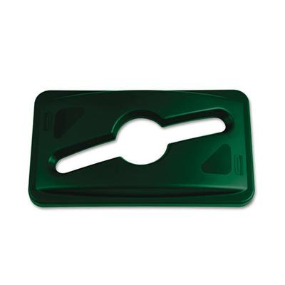 Rubbermaid Commercial - Slim Jim Single Stream Recycling Top For Slim Jim Containers Dark Green "Pro
