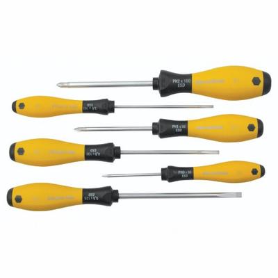 Wiha 30292 6-Piece Slotted and Phillips Screwdriver Set ESD with Soft Finish Grip