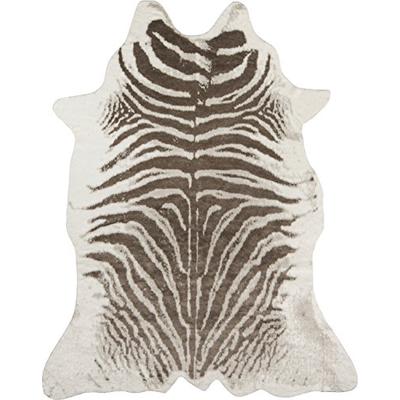 Erin Gates Acadia Collection Zebra Faux Hide Area Rug 5'3" X 7'10", Grey
