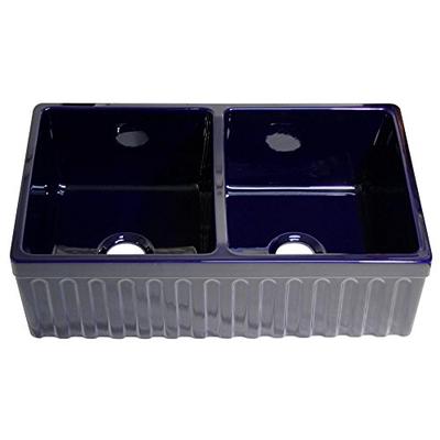 Whitehaus Collection WHQDB332-BLUE Quatro Alcove Sink, Sapphire Blue