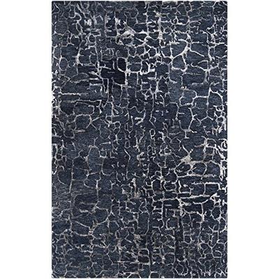 Surya Banshee BAN-3306 Contemporary Hand Tufted 100% New Zealand Wool Sapphire Blue 5' x 8' Abstract