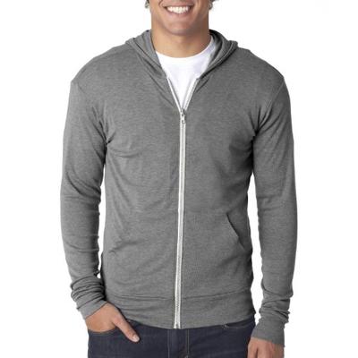 Canvas C3939 Unisex Triblend Full-Zip Lightweight Hoodie - Grey TriBlend, Large
