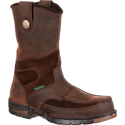 Georgia Athens Waterproof Wellington Work Boot Brown